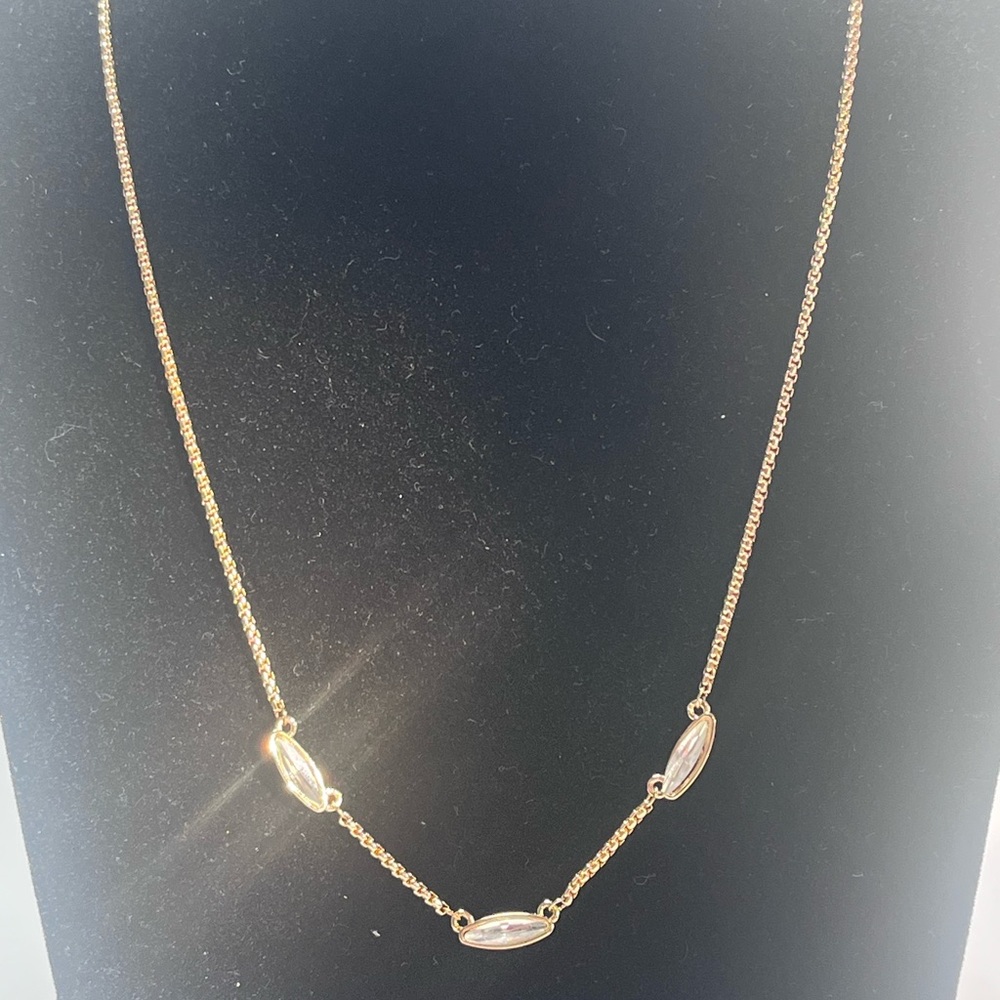 Vince Camuto Gold Station Necklace with Three Oval Accents